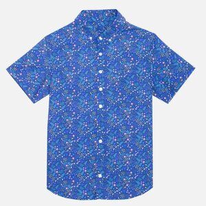 Kirrin Finch Ray Blue Ditsy Short Sleeve Shirt